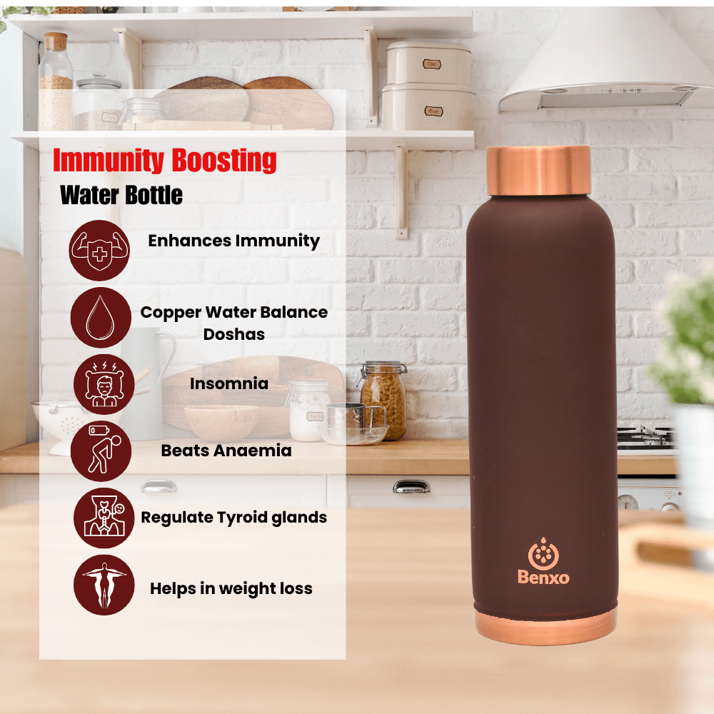 Benxo Copper Water Bottle, Espresso - Image 5