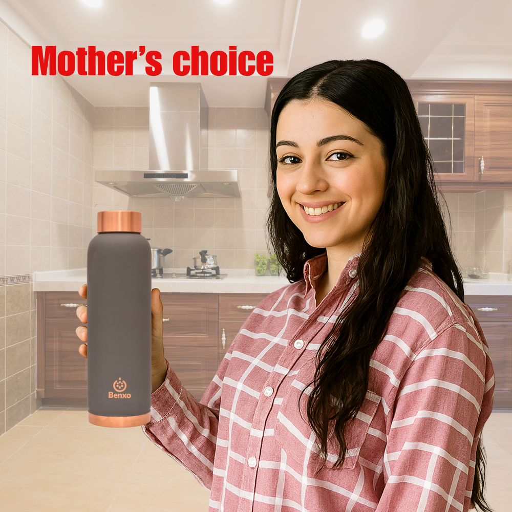Benxo Copper Water Bottle, Gray - Image 6