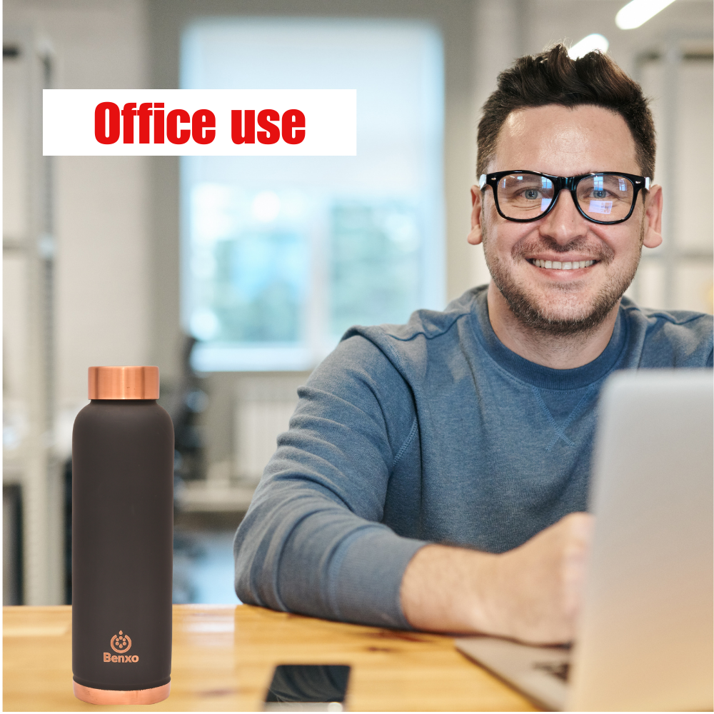 Benxo Copper Water Bottle, Black - Image 7
