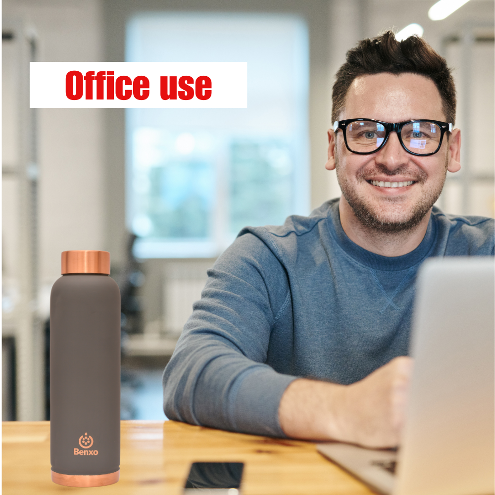 Benxo Copper Water Bottle, Gray - Image 7