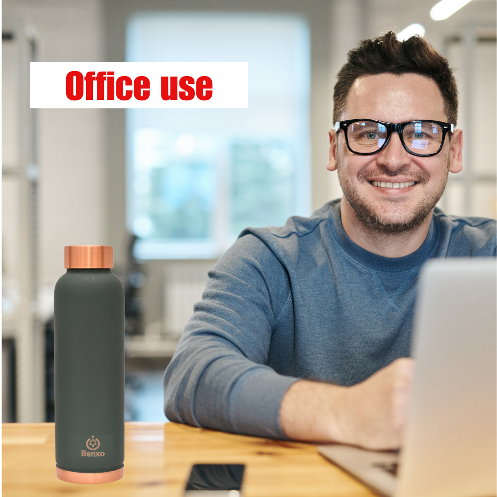 Benxo Copper Water Bottle, Olive Green - Image 6