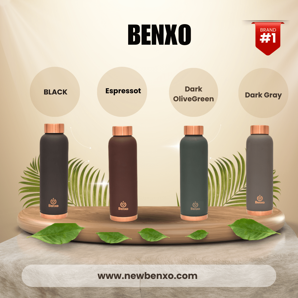 Benxo Copper Water Bottle, Espresso - Image 2
