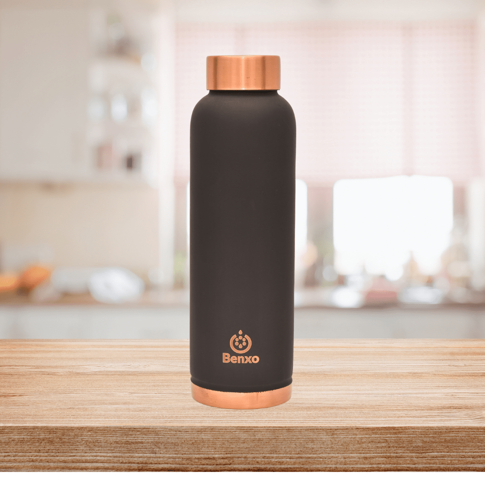 Benxo Copper Water Bottle, Black - Image 2